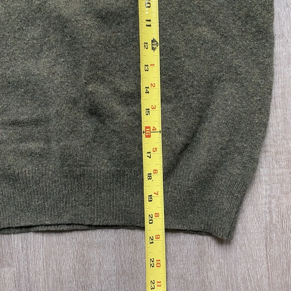 Polo Ralph Lauren Men's 100% Lamb's Wool Dark Green Long Sleeve Pullover Logo M